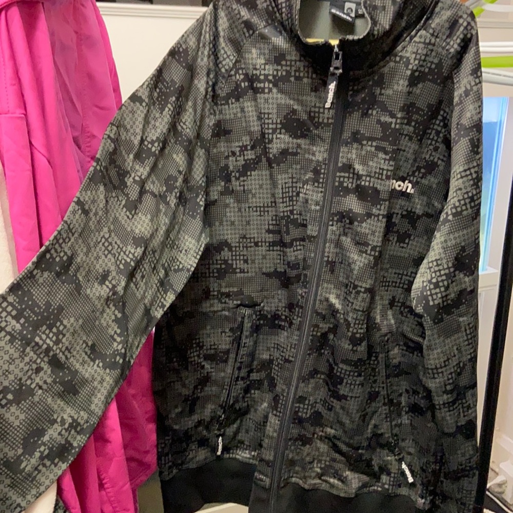 Black checker zip up sweater Bench